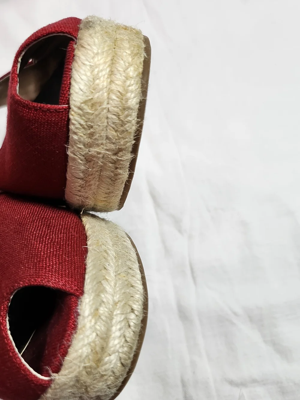 Jessica Simpson Red Canvas Slingback Espadrille Wedge Sandals Size 8